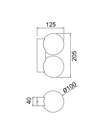 INTERLAKEN * APLIQUE IP54 2*G9 NEGRO